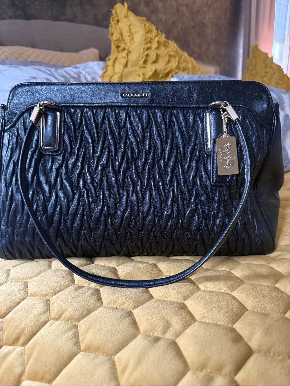Coach Black Leather Madison Kimberly Carryall limited edition